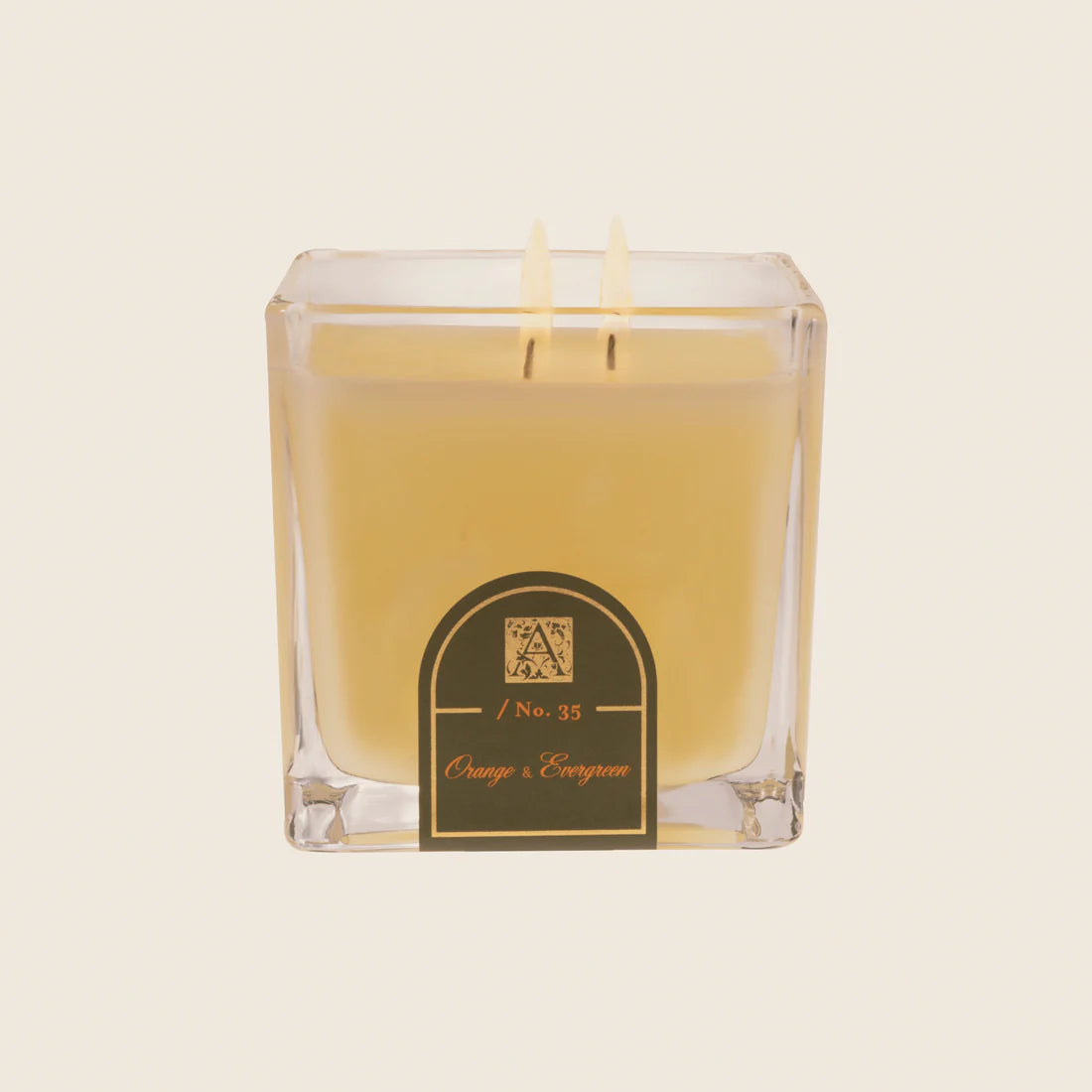 Orange & Evergreen - Cube Glass Candle