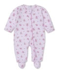 Pink Rose Scrolls Footie W/ Zip