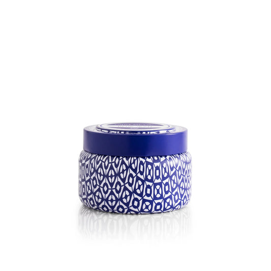 Volcano 8.5 oz Print Tin - Blue/White