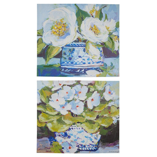 31.5" White Floral in Chinoiserie Wall Art Assorted
