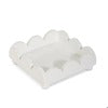 6" White Scalloped Cocktail Napkin Holder
