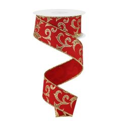 1.5" x 10yd Glitter Mini Leaf Vines