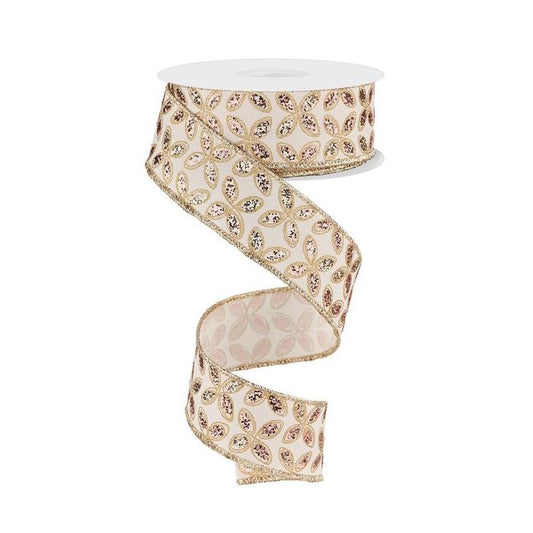 1.5"X10Yd Wired Quatrefoil Petals