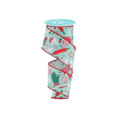 Holiday Baking White/Red/Jade 2.5" Wired Ribbon