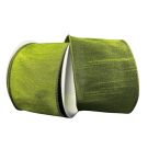 2.5" X 10 Yd Wired Ribbon-Aux Dupioni - MOSS GREEN