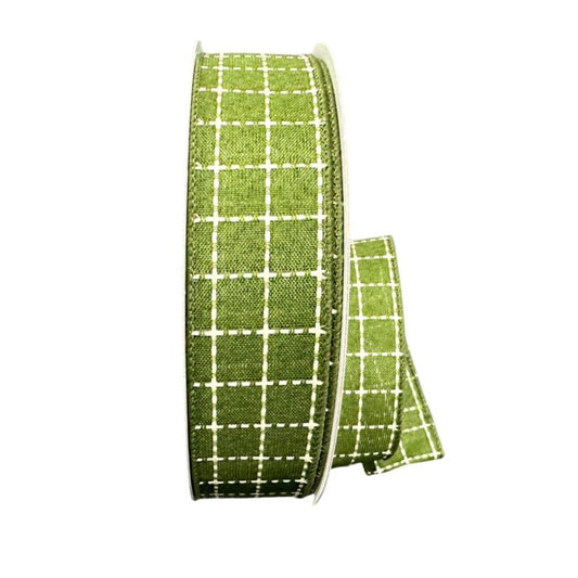 1.5" X 50 Yd Wired Stark Plaid Ribbon