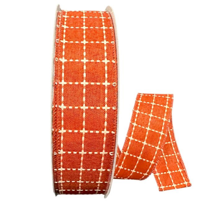 1.5" X 50 Yd Wired Stark Plaid Ribbon