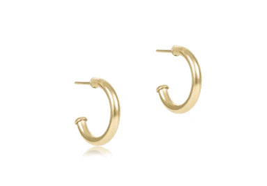 Round Gold 0.5" Post Hoop - 2mm - Smooth