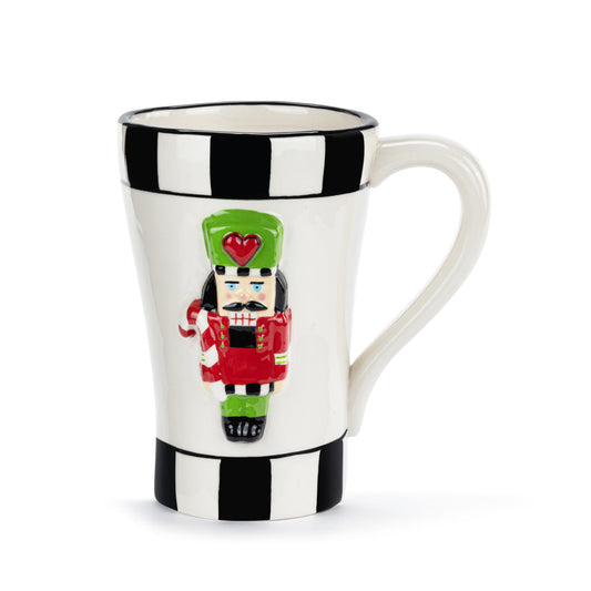 Nutcracker Black and White Checker Ceramic Mug - 16oz