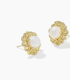 Gabriella Pearl Gold Stud