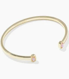 Mini Elton Cuff Bracelet Gold Lt Pink Lab Opal