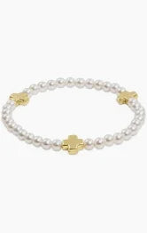 Signature cross pearl 4mm gold extend