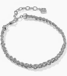 Gabriella Braid Chain Bracelet Rhodium