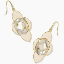 Abbie Medallion Pendant Small Drop Earring Gold neutral mix