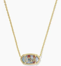 Elisa USA Red White Blue Illusion Necklace