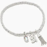 2024 Graduation Stretch Bracelet Rhodium Dichroic Glass
