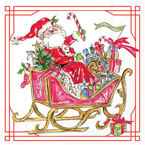 Santa Sleigh with Presents Luncheon Napkin