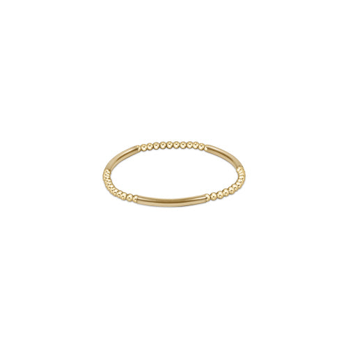 Bliss Bar Pattern 3mm Gold Bead Bracelet