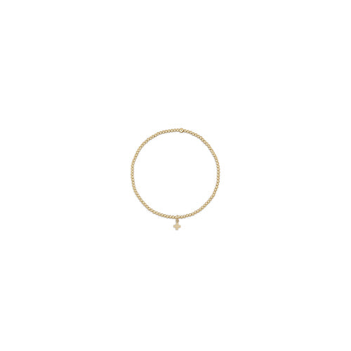 Classic Gold 2mm Bead-Signature Cross Small Gold Charm