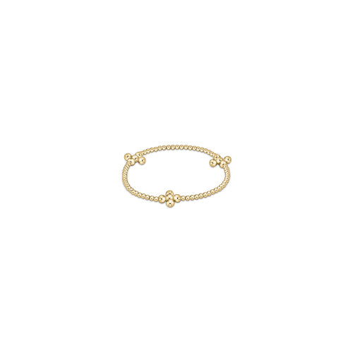Signature Cross Gold Pattern 2.5mm Bead Bracelet