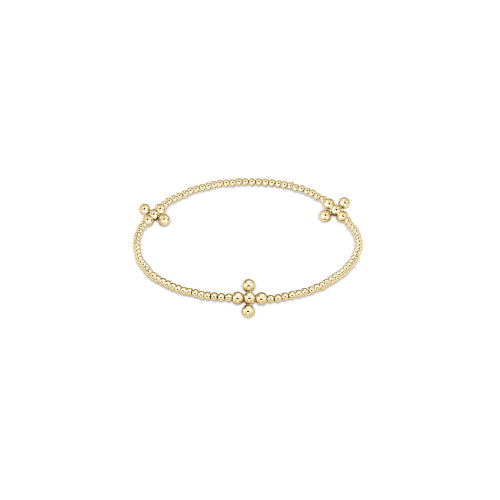 Signature Cross Gold Pattern 2mm Bead Bracelet