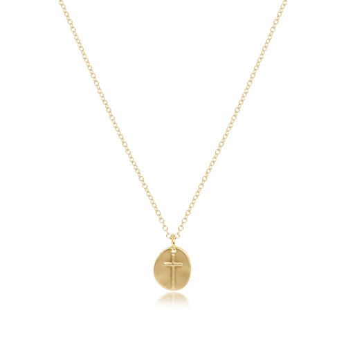 16" Necklace Gold-Inspire Small Gold Charm