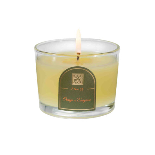 Orange & Evergreen - Votive Glass Can