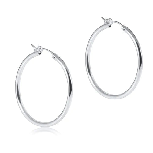 1.25" Round Sterling Hoop Smooth