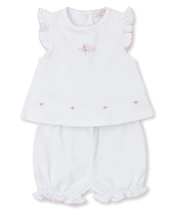 Sunsuit Set w/ Hand Emb Blooming Sprays