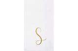 "S" Gold Monogram Guest Towel-20