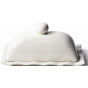 Signature White Ruffle Butter Dish