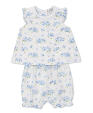 Heavenly Hydrangeas woven sunsuit set prt