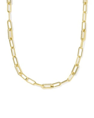 BELLA CHAIN NECKLACE GOLD WHITE CZ