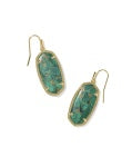 ELLE DROP EARRINGS GOLD BRONZE VEINED GREEN MALACHITE
