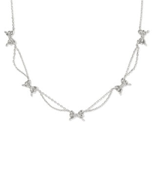 Bow Strand Necklace - Rhodium