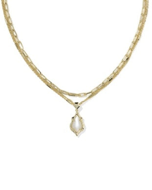 ADRIANA SCALLOP FRAME MULTI STRAND NECKLACE