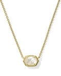 DAPHNE FRAME SHORT PENDANT NECKLACE-Gold Ivory Mother Of Pearl