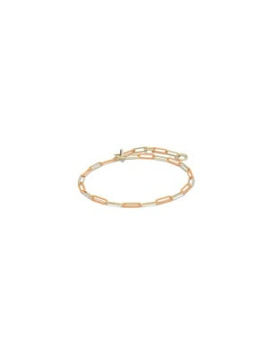 COURTNEY ENAMEL LINK AND CHAIN BRACELET GOLD BRIGHT ORANGE ENAMEL