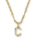 BUBBLE LETTER SHORT PENDANT NECKLACE GOLD
