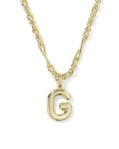 BUBBLE LETTER SHORT PENDANT NECKLACE GOLD