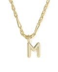 BUBBLE LETTER SHORT PENDANT NECKLACE GOLD