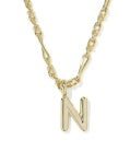 BUBBLE LETTER SHORT PENDANT NECKLACE GOLD