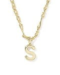 BUBBLE LETTER SHORT PENDANT NECKLACE GOLD