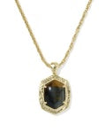TIGER STRIPED DAPHNE SMALL LONG PENDANT NECKLACE