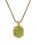 TIGER STRIPED DAPHNE SMALL LONG PENDANT NECKLACE