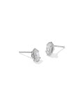 MINI ELLIE LUXE STUD EARRINGS SILVER WHITE CZ