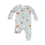 2 Way Zipper Footie - Touchdown Time Grey Mist