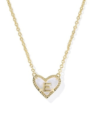 Heart Letter Pendant Necklace Gold