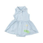 Dream Blue Stripe Tennis Tank Bodysuit Dress