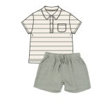 Desert Sage Muslin Short & Polo Shirt Set